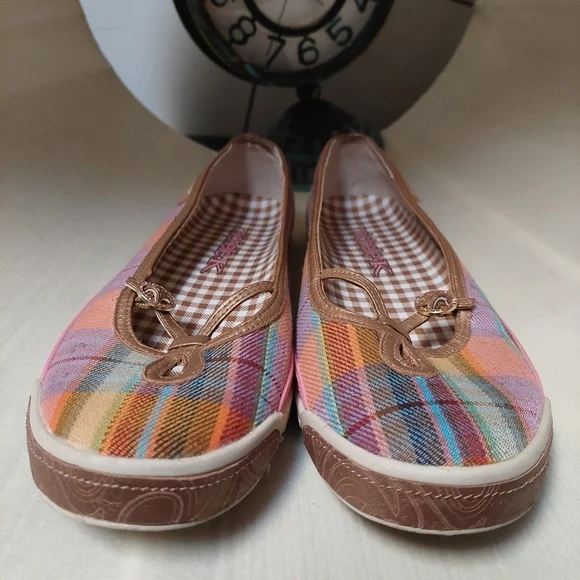 Michelle K Plaid Checkered Slip On Shoes Women's Size - Picture 9 of 9